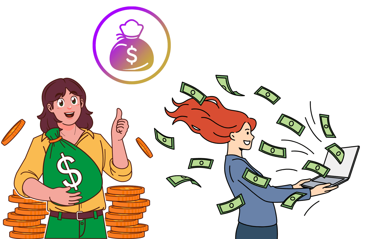 girls making money online graphics